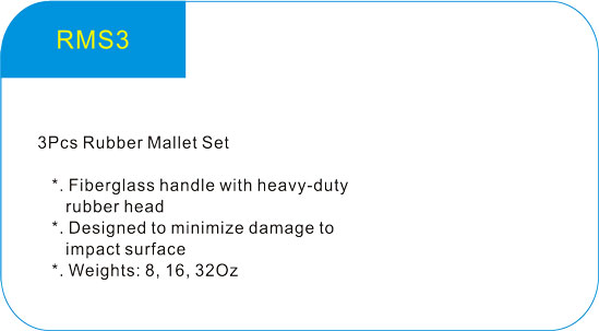  3Pcs Rubber Mallet Set  